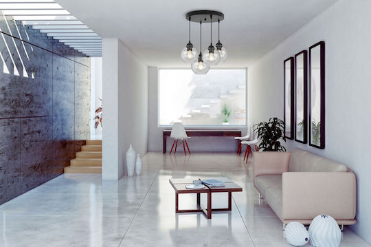 Light Home Регулируема Висящо Осветително Тяло Бял Топка с Цокъл E27