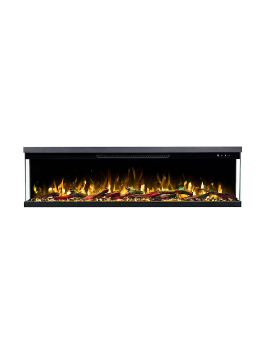 Electric Fireplace Three-Sided Smart Notting Berlin 50 Wall Mounted Insert LED 1800w Hitense