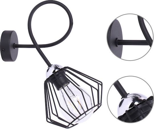 Light Home Μοντέρνο Φωτιστικό Τοίχου με Ενσωματωμένο LED Μαύρο