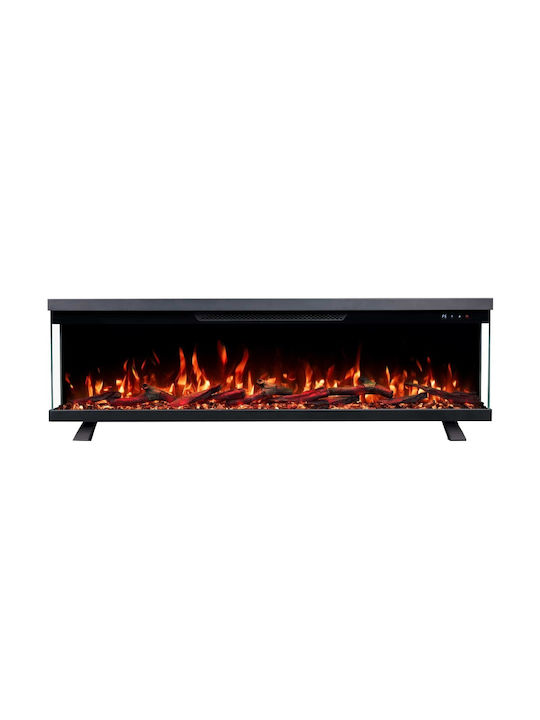 Electric Fireplace Three-Sided Smart Notting Berlin 50 Wall Mounted Insert LED 1800w Hitense