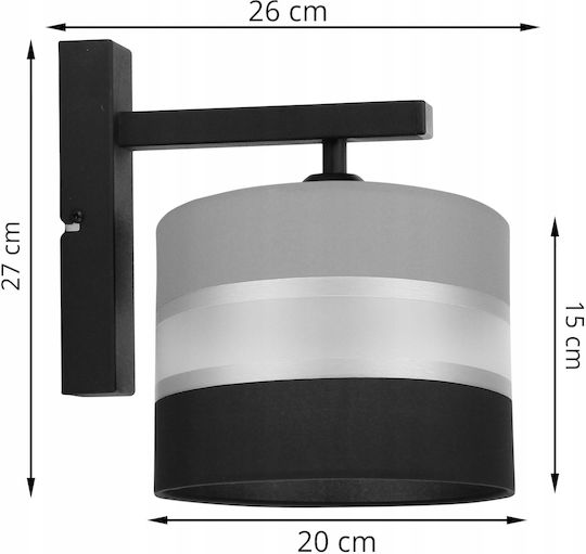 Light Home Μοντέρνο Φωτιστικό Τοίχου με Ντουί E27 Μαύρο