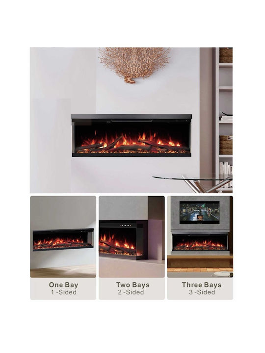 Berlin-42 Wall Mounted Electric Fireplace 1800W 106.7x18.9cm Gray