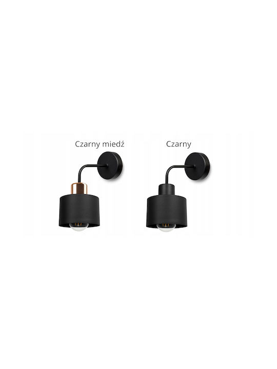 Light Home Modern Lamp Wall with Socket E27 Black