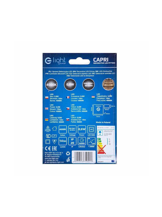 Eko Light Lumină de Perete cu LED Integrat și Lumină Alb Natural