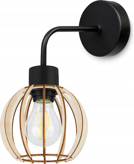 Light Home Modern Leuchte Wand mit Fassung E27 Schwarz