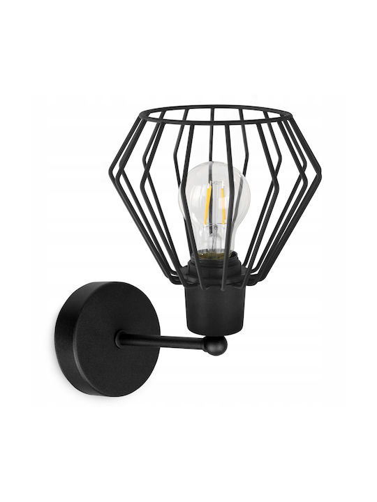 Light Home Μοντέρνο Φωτιστικό Τοίχου με Ντουί E27 Μαύρο