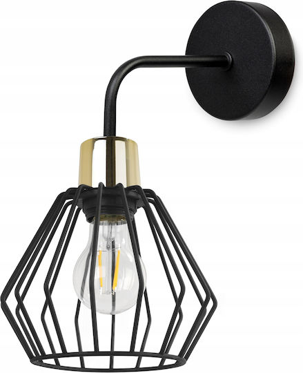 Light Home Μοντέρνο Φωτιστικό Τοίχου με Ντουί E27 Μαύρο