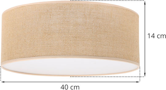 Light Home Πλαφονιέρα Οροφής Μπεζ με Ντουί E27