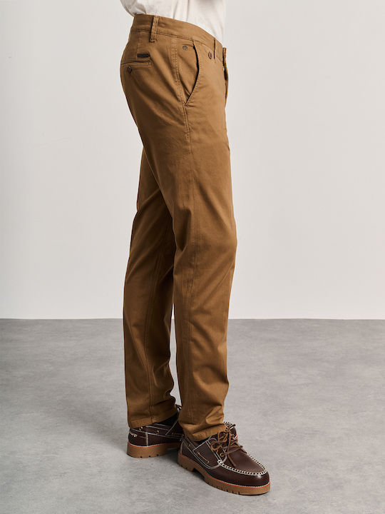 Culton Hose Chino in Geradem Schnitt Cognac