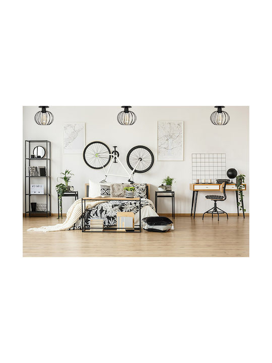 Light Home Πλαφονιέρα Οροφής Μαύρη με Ενσωματωμένο LED