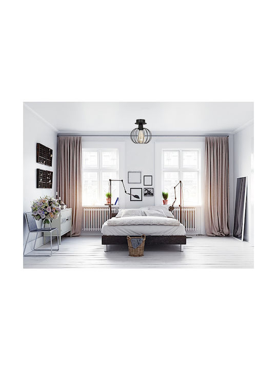 Light Home Πλαφονιέρα Οροφής Μαύρη με Ενσωματωμένο LED