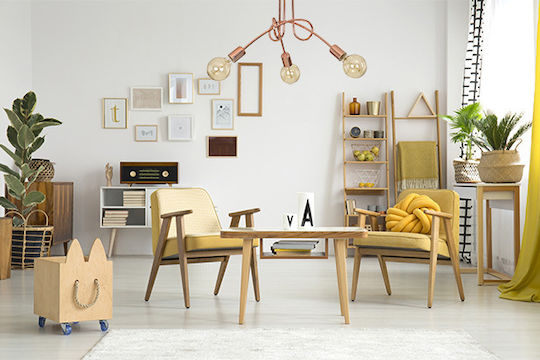 Light Home Πλαφονιέρα Οροφής Κίτρινη