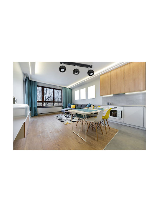 Light Home Τριπλό Σποτ με Ντουί GU10 σε Μαύρο Χρώμα
