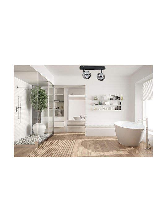 Light Home Διπλό Σποτ με Ντουί GU10 σε Μαύρο Χρώμα