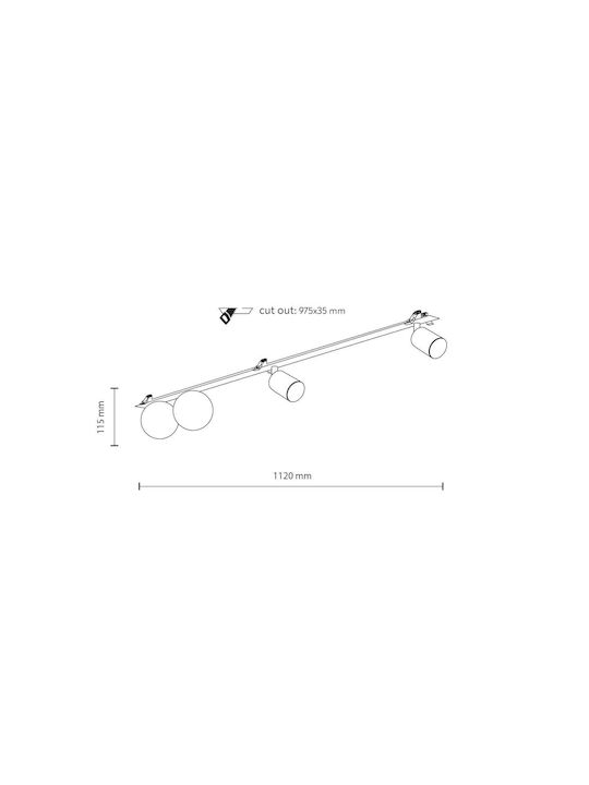 TK Lighting Спот с 4 Светлини и с Цокъл GU10