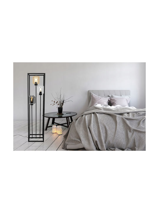 Light Home Floor Lamp with Socket for Bulb E27 Black