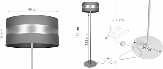 Light Home Lampa de podea cu Soclu pentru Bec E27 Negru