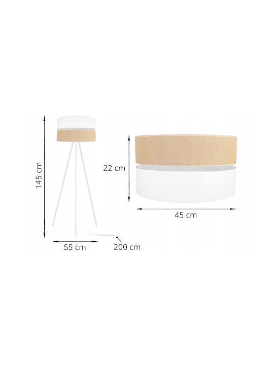 Light Home Φωτιστικό Δαπέδου Υ145εκ. με Ντουί για Λαμπτήρα E27 Λευκό