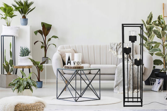 Light Home Φωτιστικό Δαπέδου Υ130εκ. με Ντουί για Λαμπτήρα E27 Μαύρο