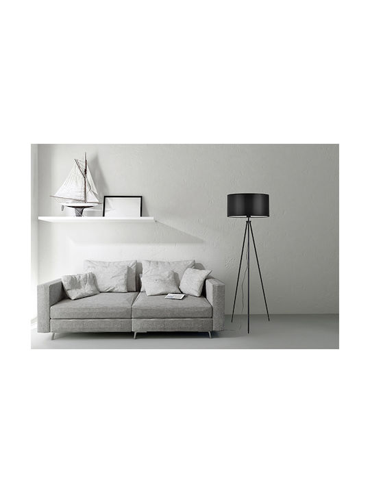 Light Home Floor Lamp with Socket for Bulb E27 Black