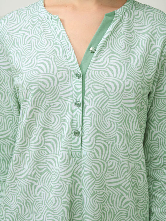 Vamp Winter Women's Nightdress Green Frosty