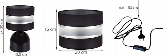 Light Home Fabric Table Lamp for Socket E27 with White Shade and Base