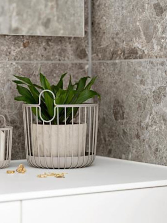 Zone Denmark Dekorativer Korb Metallisch Beige 20x20x20cm