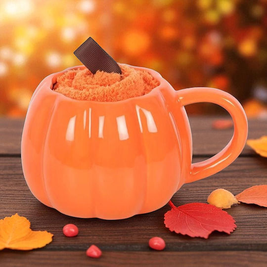Halloween Becher Keramik Orange 500ml