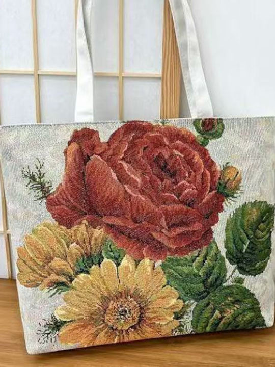 King Υφασμάτινη Τσάντα Red Flower Πολλαπλών Χρήσεων 100% Ανακυκλώσιμα Υλικά 40χ30 Εκ King Υφασμάτινη Τσάντα Red Flower Πολλαπλών Χρήσεων 100% Ανακυκλώσιμα Υλικά 40χ30 Εκ