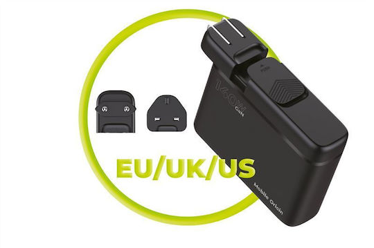 Mobile Origin Φορτιστής Χωρίς Καλώδιο GaN με 3 Θύρες USB-A και 3 Θύρες USB-C 140W Power Delivery Μαύρος