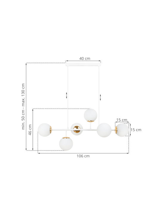 Light Home Κρεμαστό Φωτιστικό Χρυσό με Ντουί E14