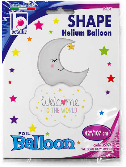 Welcome Baby Foil Balloon Moon 107cm