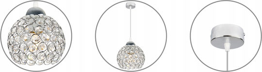 Light Home Hängelampe Transparent mit Kristallen für Fassung E27