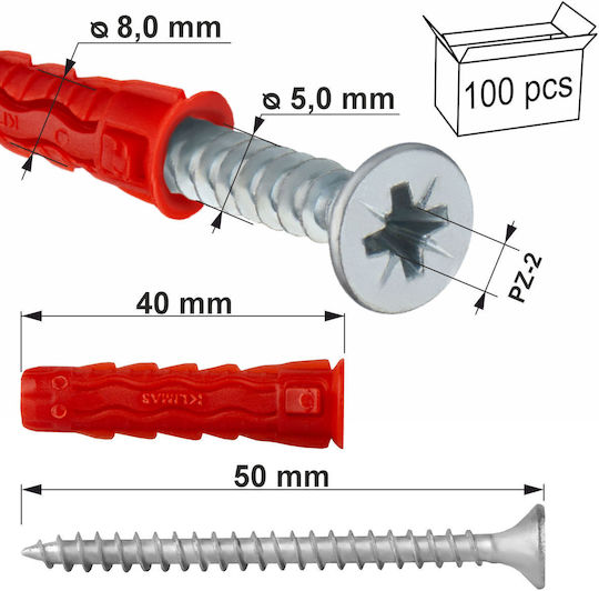 Universal Dowels Screw Cone Sfxp-08040050
