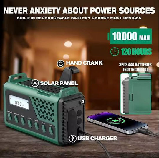 Sayin Portable Radio Solar Green