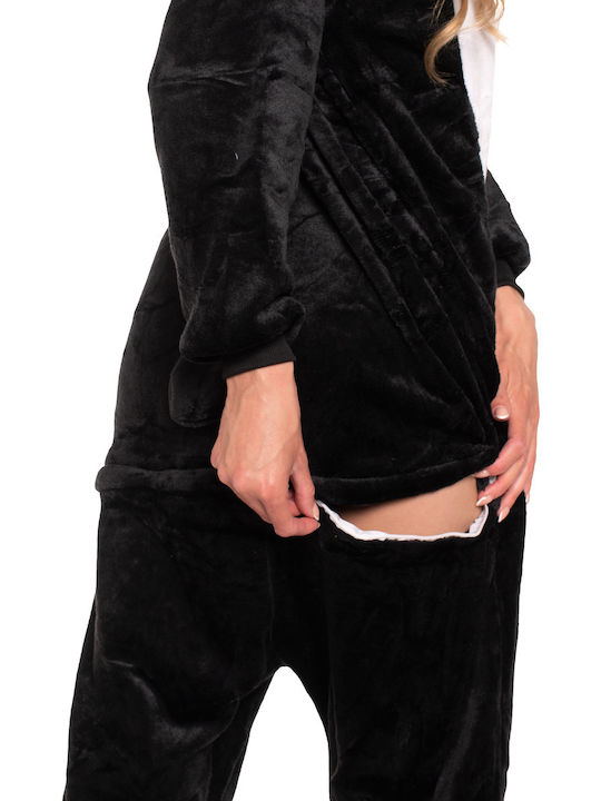 Pijama Onesie De Iarnă Pentru Femei Neagră