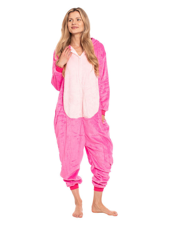Nikcorp Damen Schlafanzug Winter Rosa