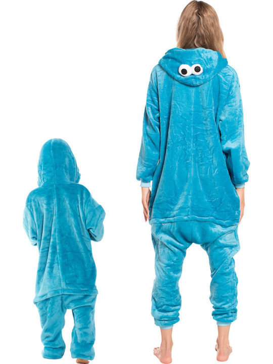 Pijama Onesie De Iarnă Pentru Femei Albastră