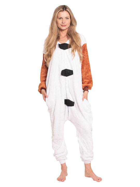 Winter Women's Onesie Pajama White