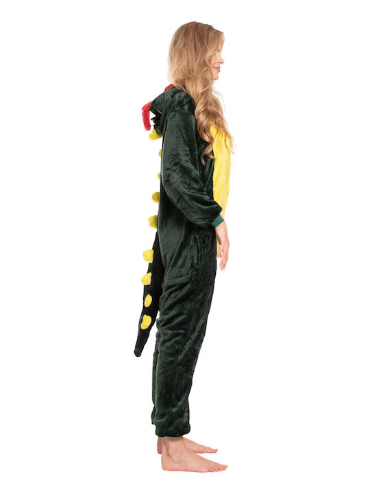 Pijama Onesie De Iarnă Pentru Femei Verde