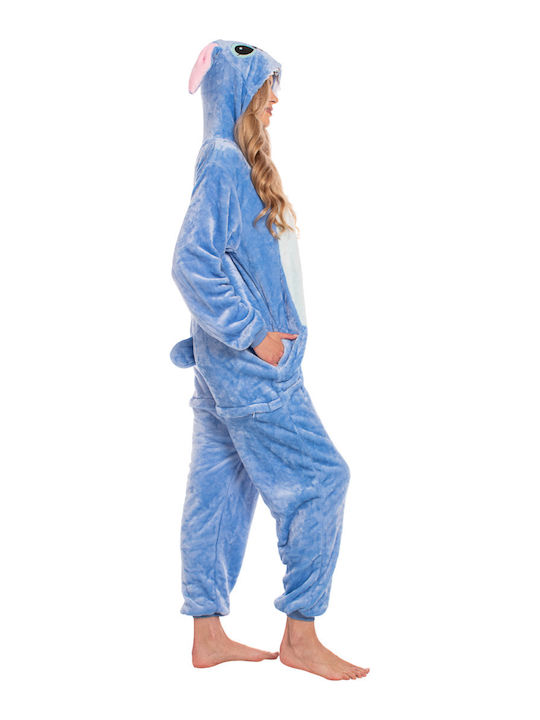 Pijama Onesie De Iarnă Pentru Femei Albastră