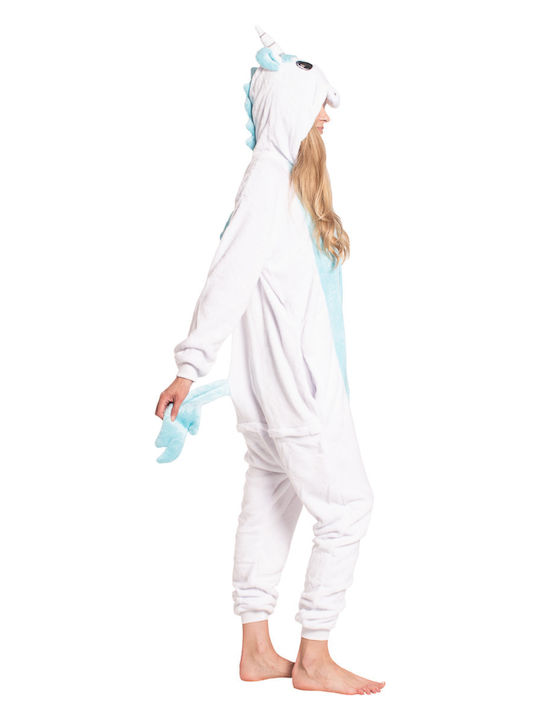Winter Damen-Overall Schlafanzug Blau