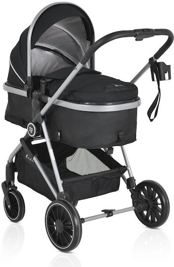Moni Kali Verstellbar 2 in 1 Baby Kinderwagen Geeignet für Neugeborene Schwarz
