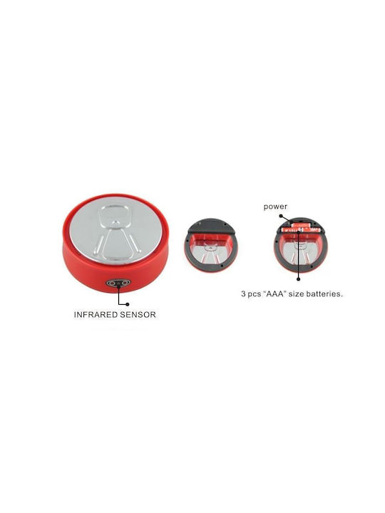 Ecosales Trendy Mini Waste Bin Made of Inox Steel with Sensor Red 1.5lt