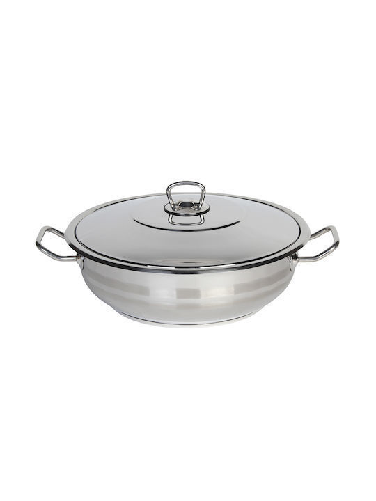 Homeplus Gastro Flacher Edelstahl-Topf 13.5Es / 36cm