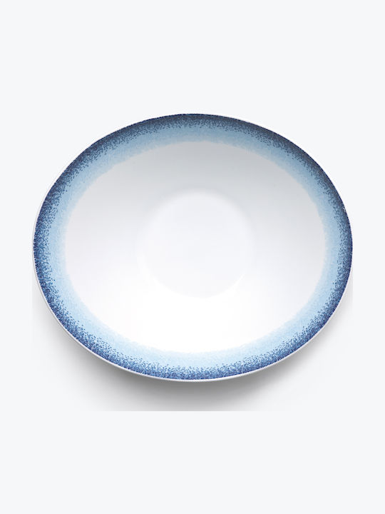 Ionia Apeiron Porcelain Salad Bowl White-Blue 27x27x11cm