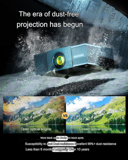 Ultimea Apollo P60 Projector DLP (DMD) Full HD LED Lamp with Wi-Fi and Built-in Speakers Gray