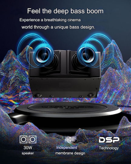 Ultimea Apollo P60 Projector DLP (DMD) Full HD LED Lamp with Wi-Fi and Built-in Speakers Gray