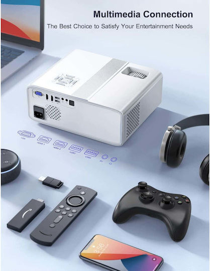 Wimius W7 Projector DLP Full HD Λάμπας LED με Wi-Fi και Ενσωματωμένα Ηχεία