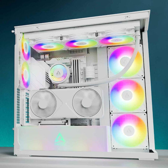 Arctic Xtender VG Gaming Midi Tower Κουτί Υπολογιστή με ARGB Φωτισμό Λευκό